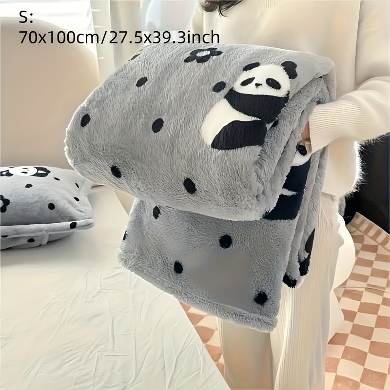 Soft Warm Panda Velvet Throw Blanket for Sofa Travel Office Naps