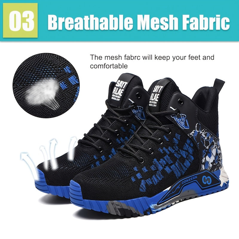 Women's Steel Toe Safety Work Shoes Slip-Resistant Black Construction Footwear