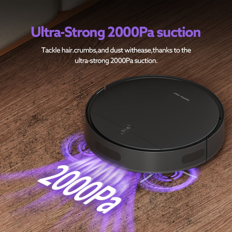 2-in-1 Robot Vacuum Cleaner Pet Hair Hard Floors Low Pile Carpets EU