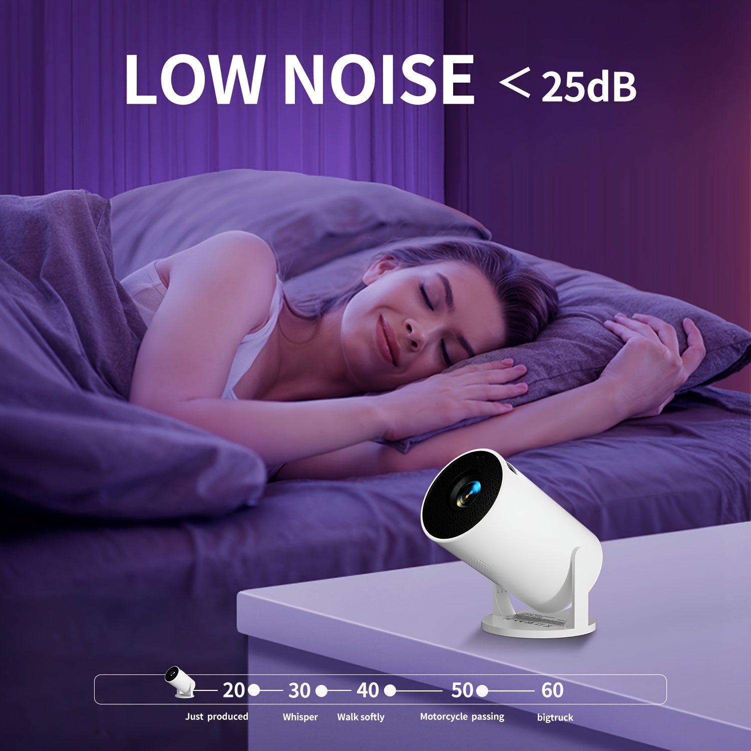 Compact 4K HD Mini Projector for Home Cinema and Streaming