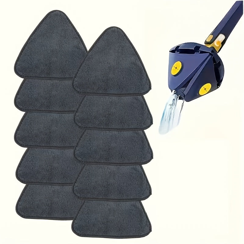 Washable Triangle Mop Pads Set of 3, 5, or 10 Non-Shedding Replacement Heads for Cleaning
