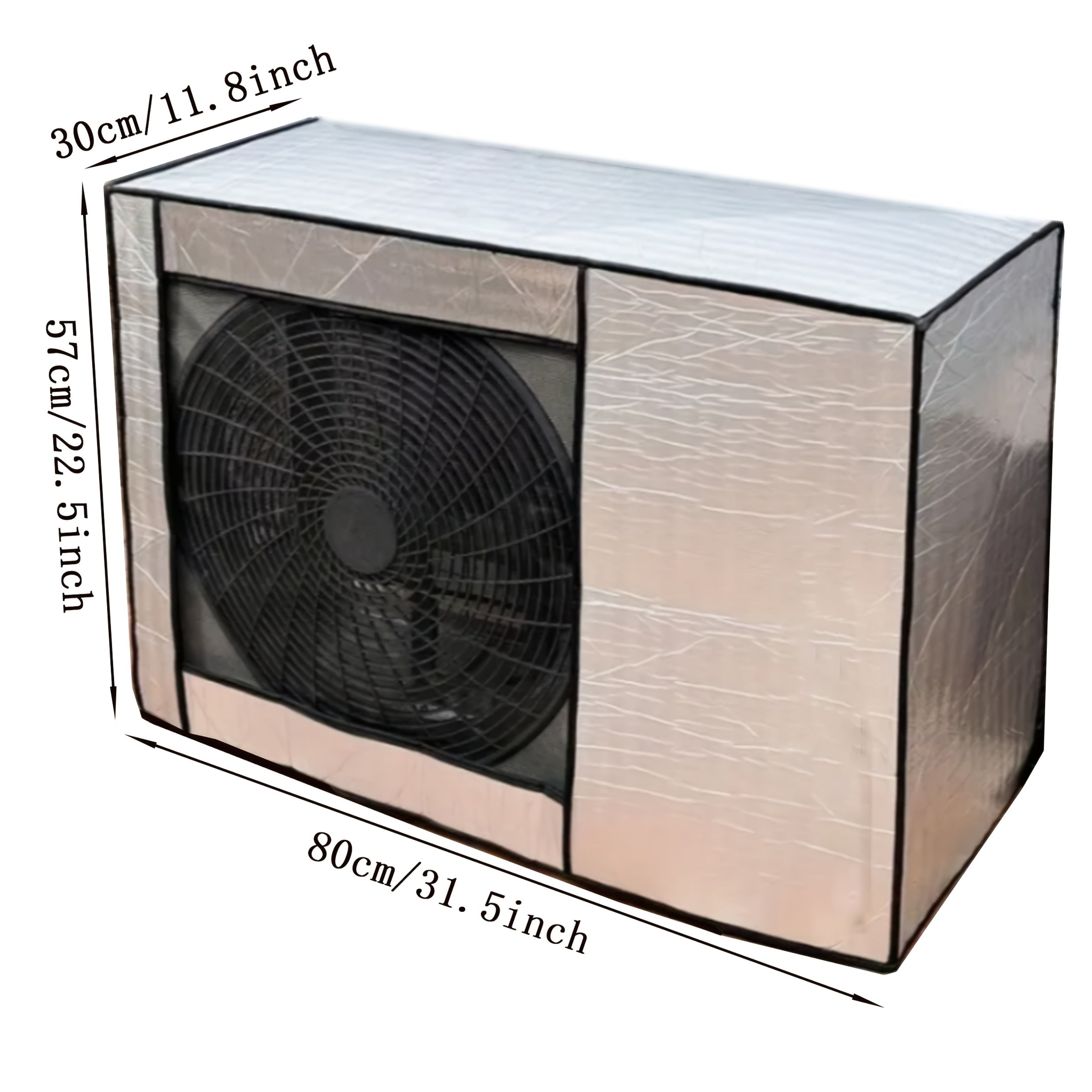 Long-Lasting Aluminum Air Conditioner Cover Waterproof Dust Snow Protection Adjustable Straps