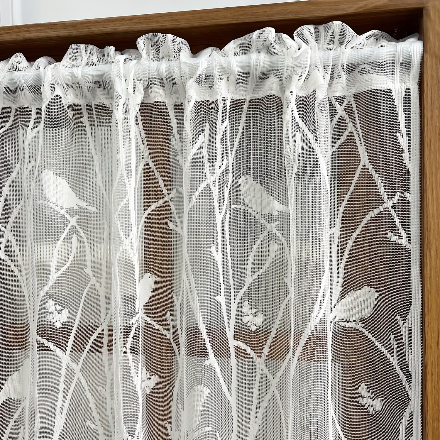 White And Black Lace Valance Curtains For Kitchen Or Dining Room Windows