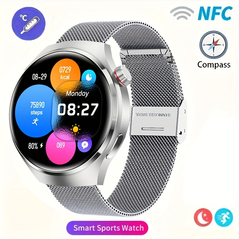 Men's Smart Watch 4 PRO 1.53-Inch AMOLED Display Wireless Call Multi Sport