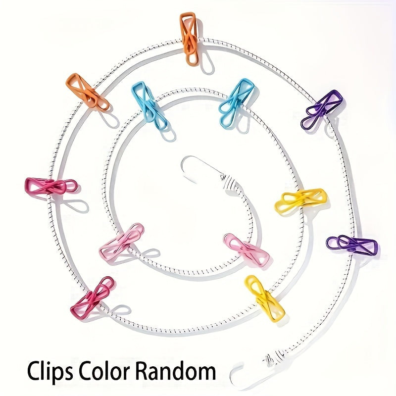 Portable Clothesline with 12 Clothespins Indoor Outdoor Drying Rack