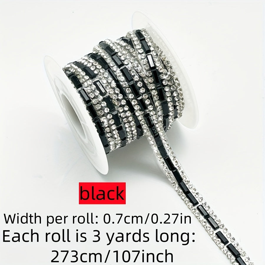 Rhinestone Trim Strip 0.7cm Wide Crystal Ribbon for Fashion Shoes Decor