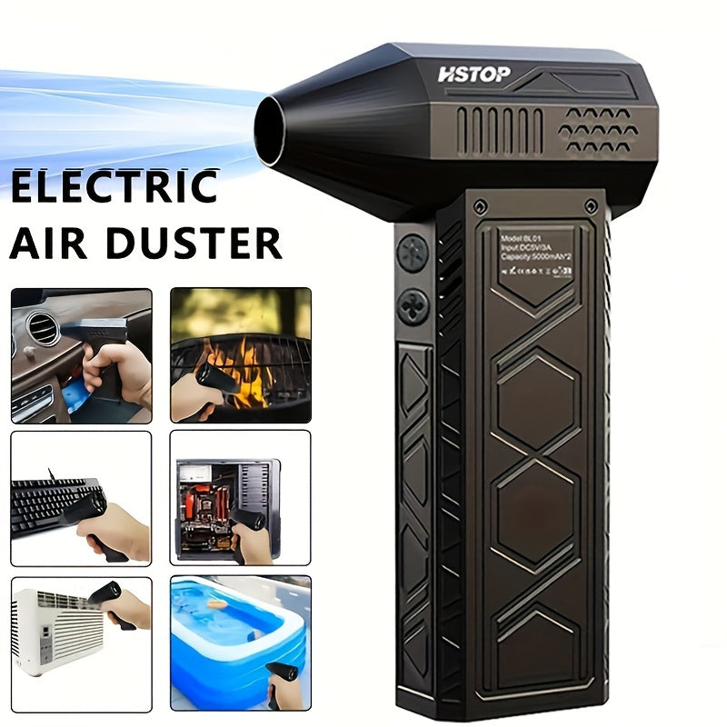 Mini ventilador de mano turbo para limpieza de electrónica, polvo, nieve, recargable por USB