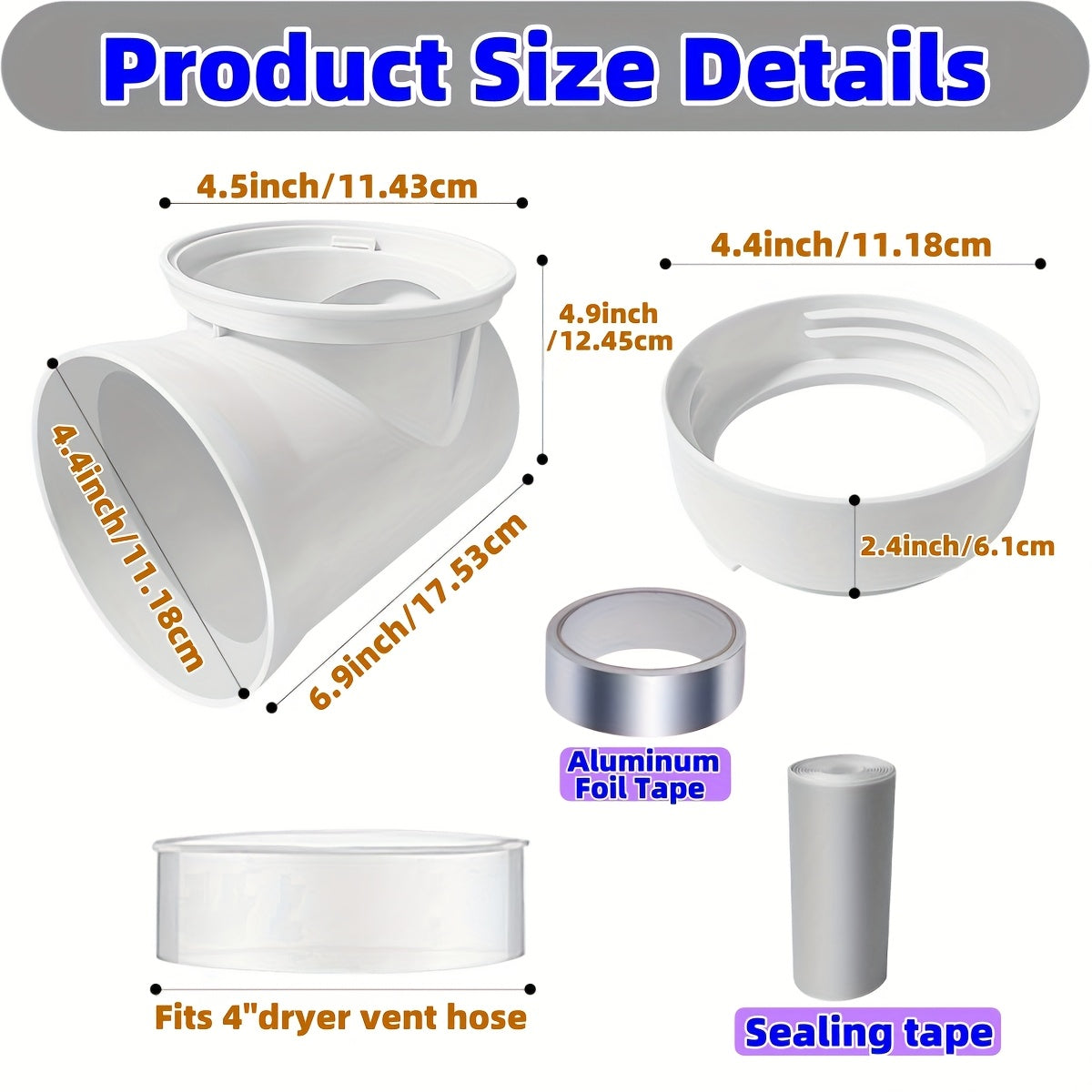 Quruqchi ventilatsiya to'plami 10.16 sm Bardoshli plastmassa Oson o'rnatish bilan montaj bracketi bilan