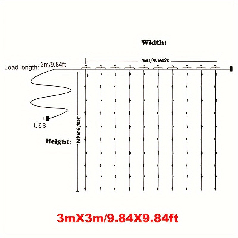 LED String Lights with Remote Control 8 Modes Infrared Sensor for Bedroom Wall Decor