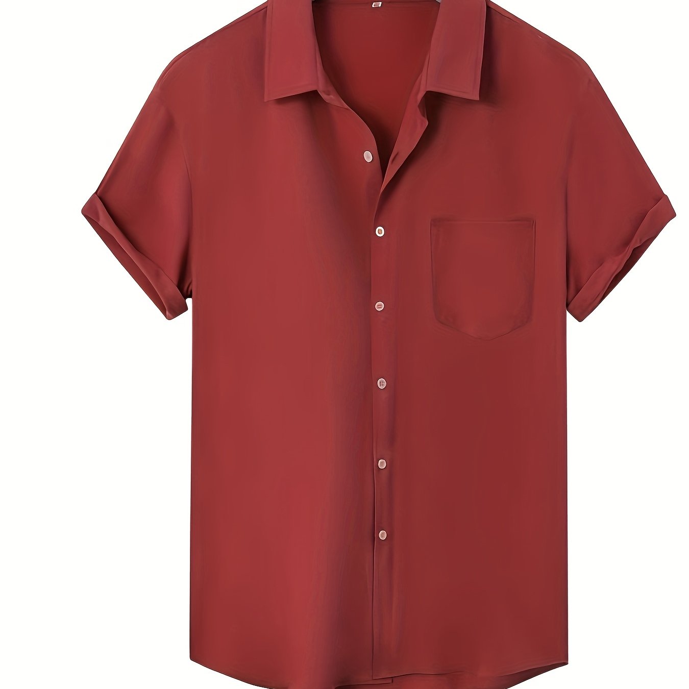 Camisa de tamaño grande para hombre en azul marino con cuello en V, ajuste ajustado, bolsillo en el pecho, con botones, tela no elástica para primavera y otoño