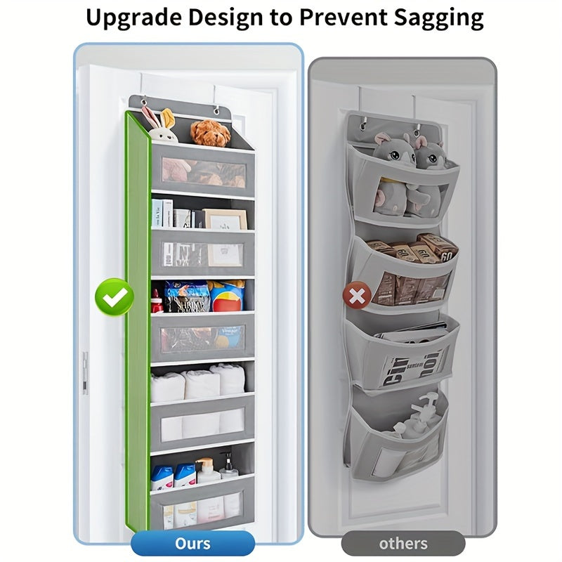Five-Shelf Hanging Storage Organizer with Large Capacity Pockets for Bedroom Bathroom Pantry