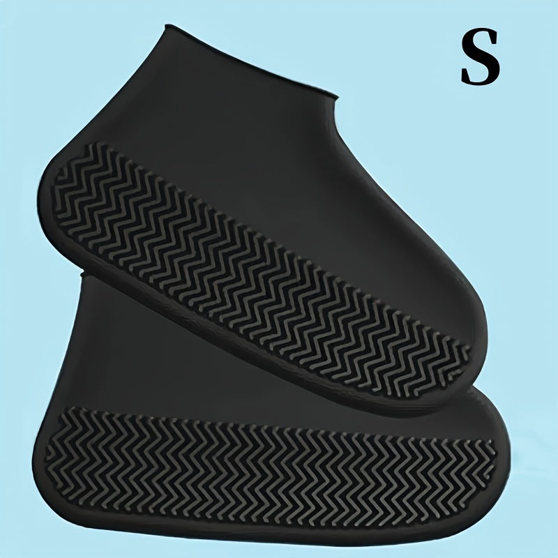 2pcs Silicone Waterproof Rain Boot Covers Non-slip Dust Shoe Protectors