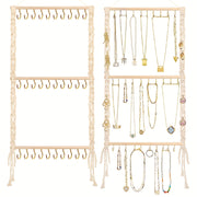 Органайзер для украшений для серег, ожерелий, колец, браслетов и повязок с плетеным крючком