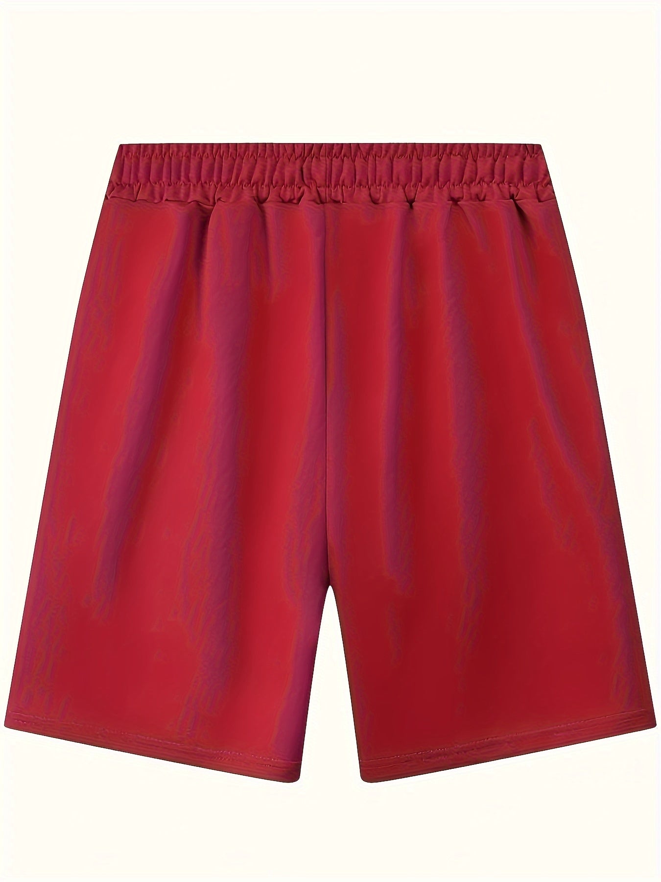 Erkaklar uchun katta o'lchamdagi kundalik shortlar, polyester, chiziqli cho'ntaklar, yengil to'qilgan, qora, burgundy, kulrang, jigarrang, bej