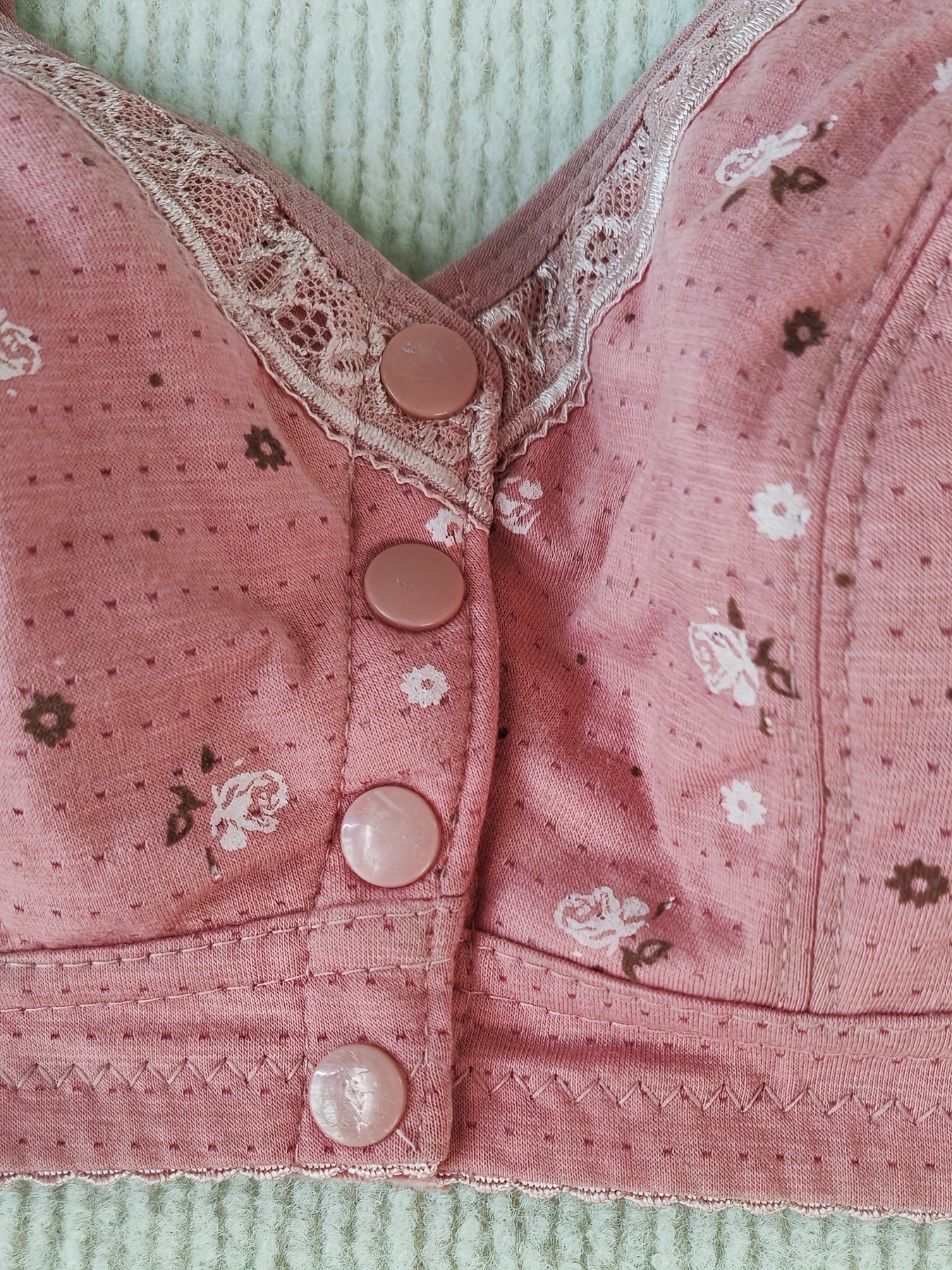 Floral Print Wireless Bralette Polyester Elastane Light Support No Padding