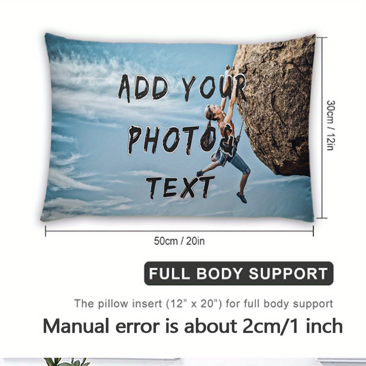 Personalized Photo Pillowcase 30x50 cm Double-Sided Printing Short Plush Climbing Enthusiast Gift
