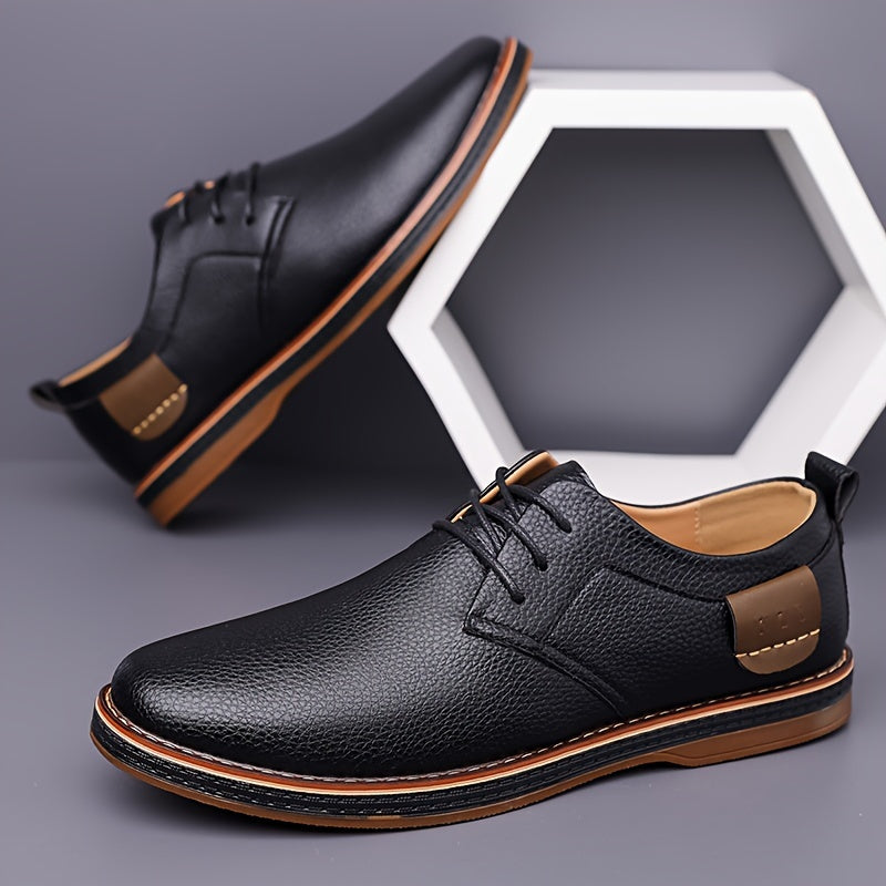 Men's Breathable Lace-Up Shoes for Office Wear with Rubber Sole