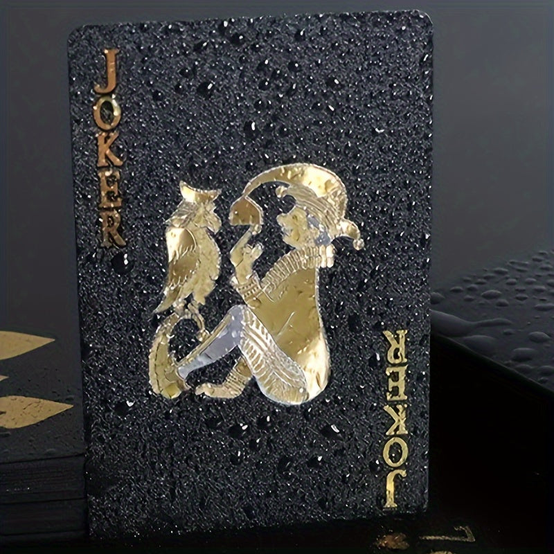 Black Waterproof Playing Cards for Magic and Poker Games in Gift Box