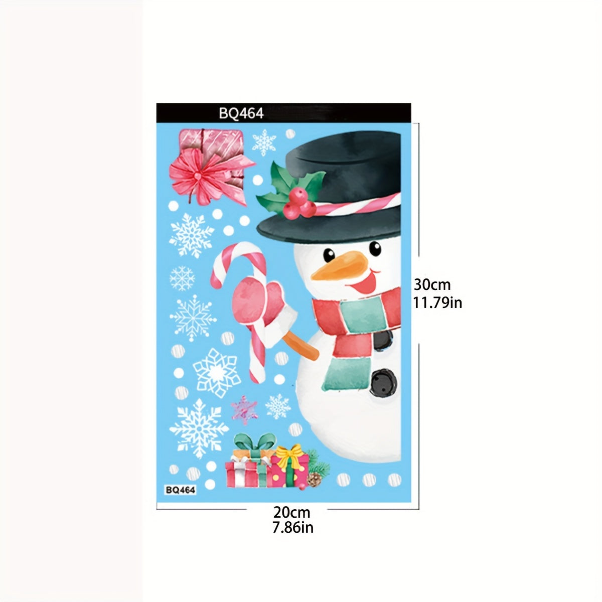 Christmas Decorations Set with Snowmen Snowflakes Garlands and Glass Stickers