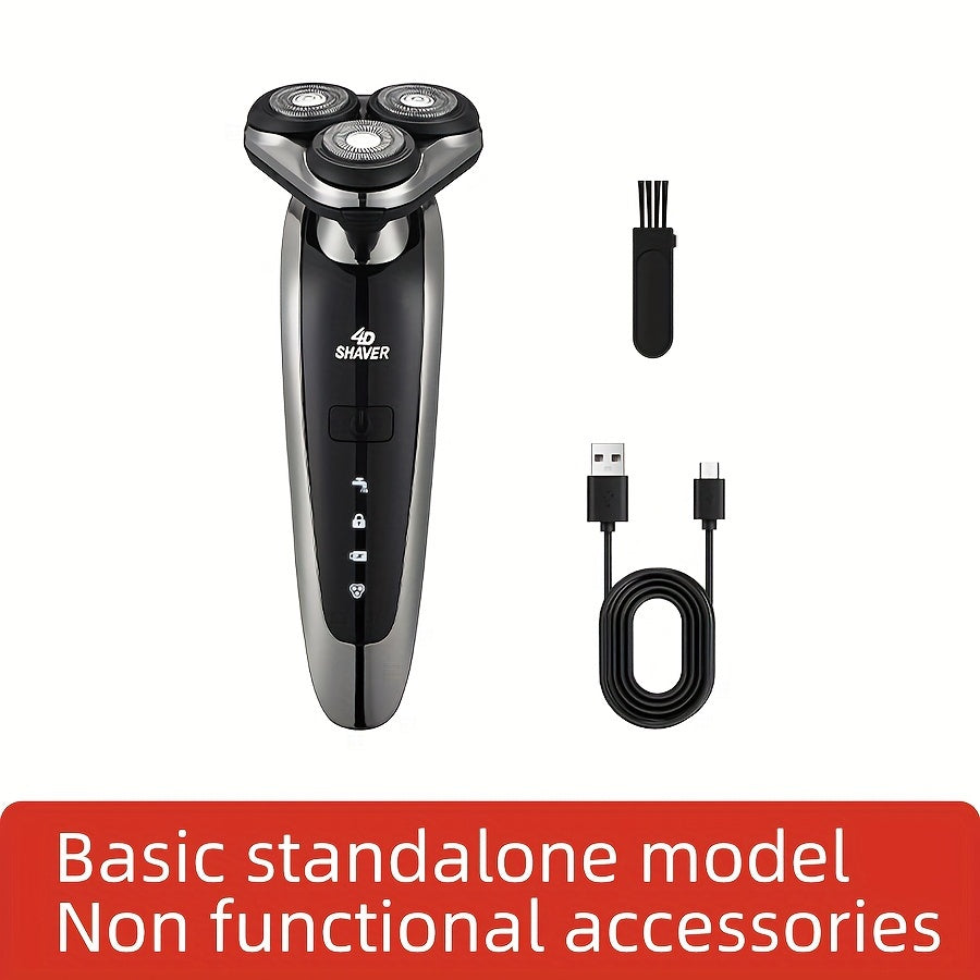 Afeitadora eléctrica para hombres 6 en 1, maquinilla rotativa recargable, impermeable, regalo para hombres