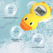 Kids Water Thermometer Three-in-One Digital Pool and Room Temperature Sensor Yellow Plastic