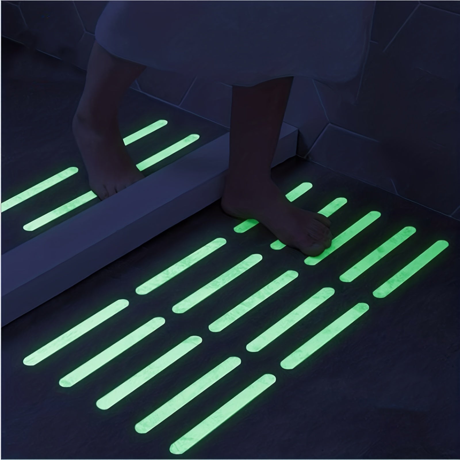Glow-in-the-Dark Waterproof Non-Slip Stickers for Stairs and Bathroom Safety