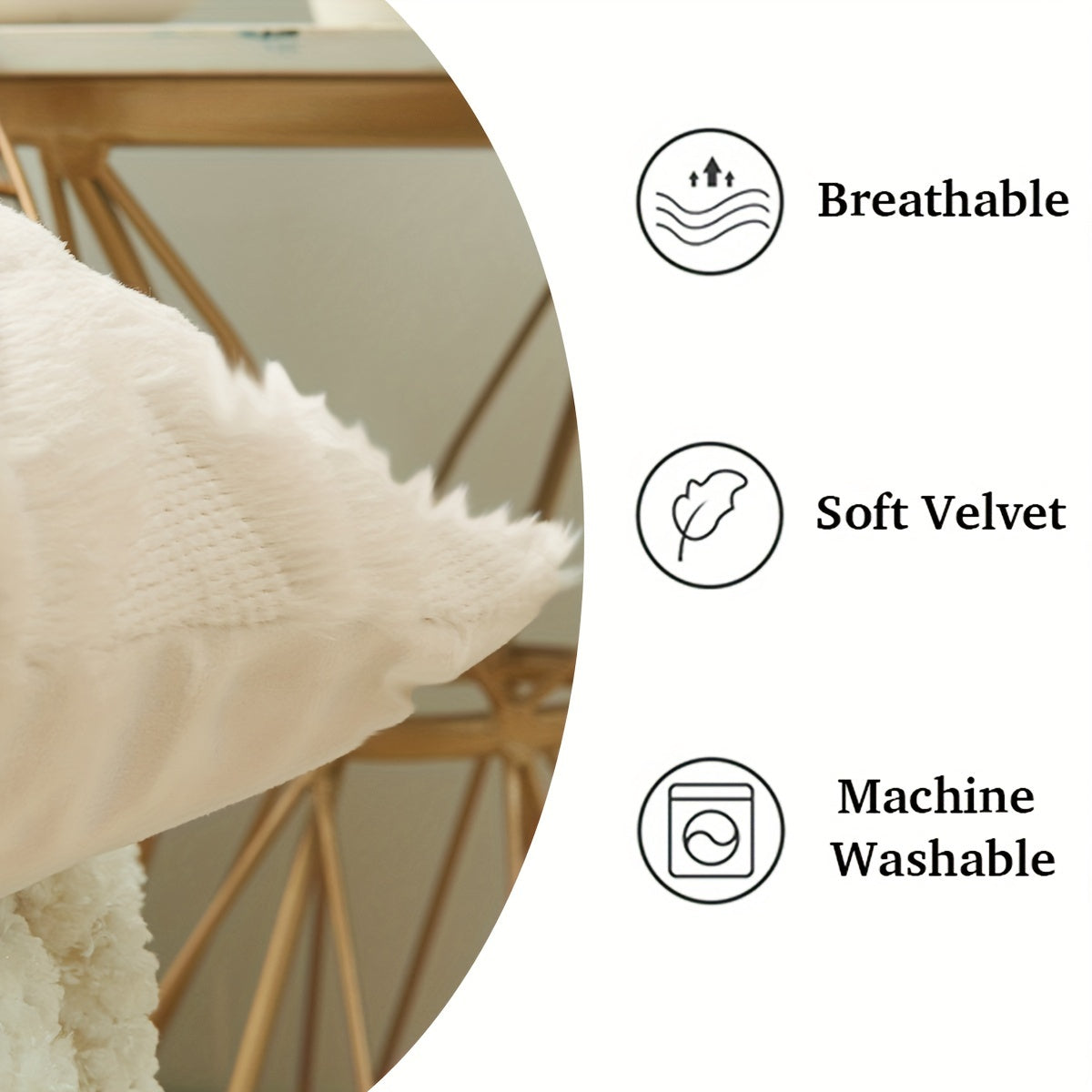 Yumshoq Diamond Quilted Throw Pillow Cover Birxil Rangi Zipper Yopilishi