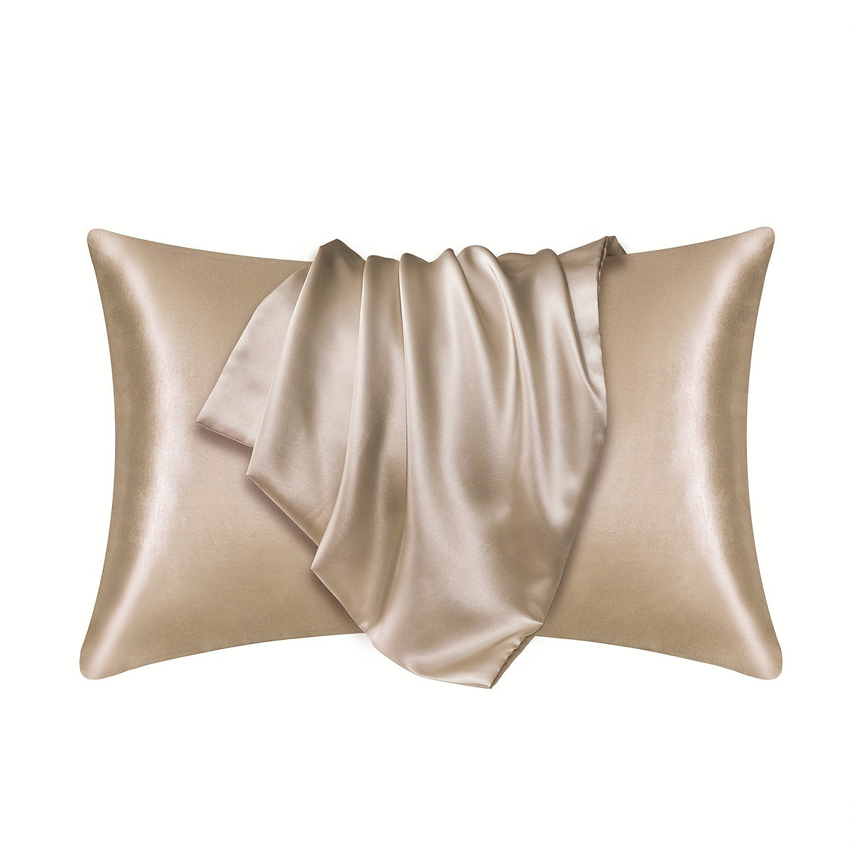 Set of 2 Satin Pillowcases Solid Colors for Bedroom or Living Room