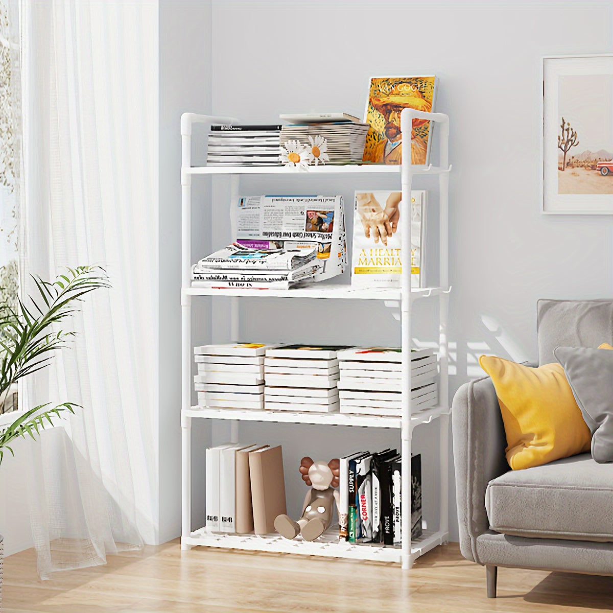 Kitchen Storage Rack for Microwave Oven Electric Rice Cooker and Fruit Vegetable Organizer Shelf