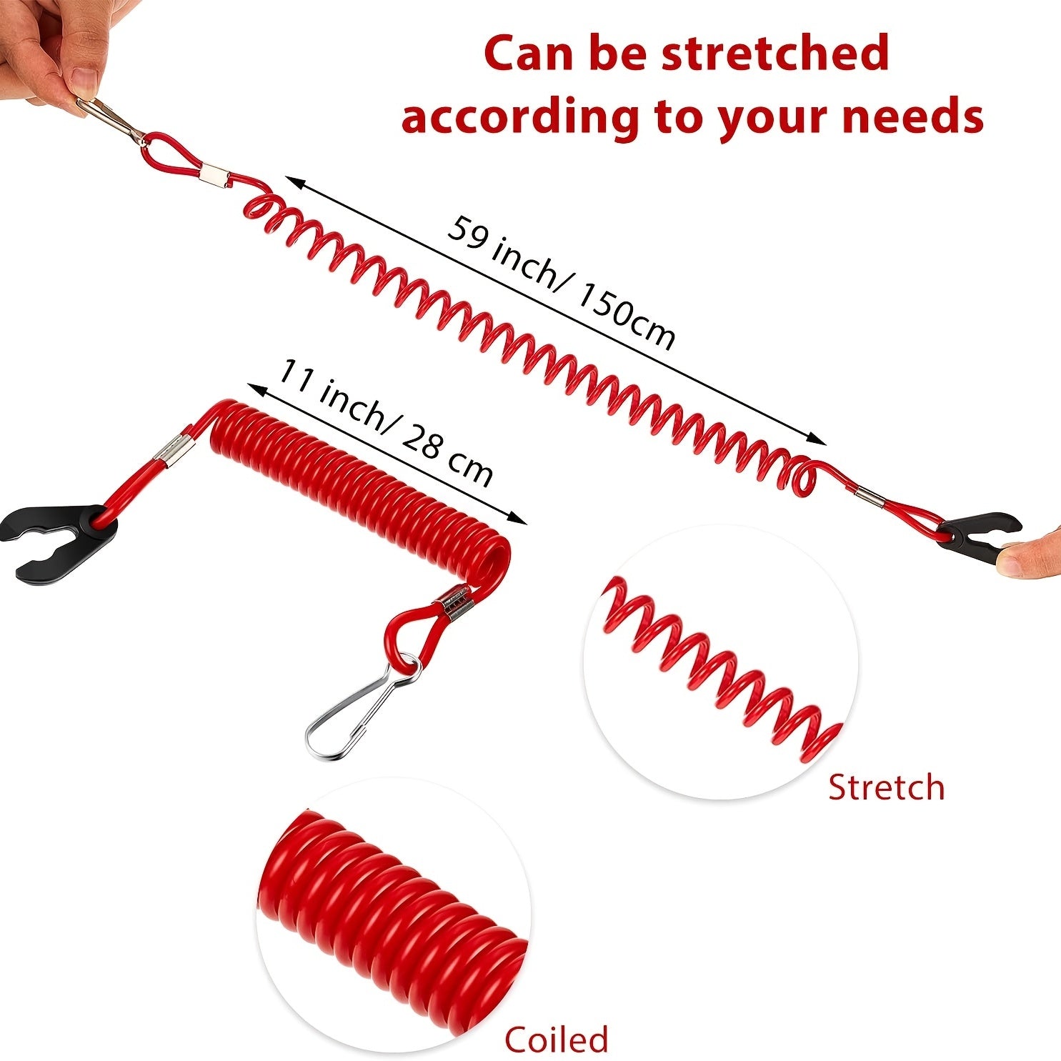 Universal Boat Engine Kill Switch Lanyard Emergency Stop Safety Device