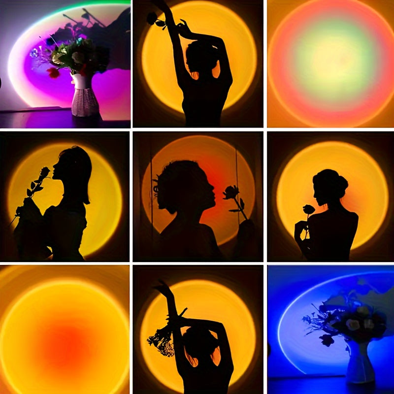 RGB LED Night Light Projector with Remote Control for Bedroom Living Room Parties Weddings Camping USB Powered