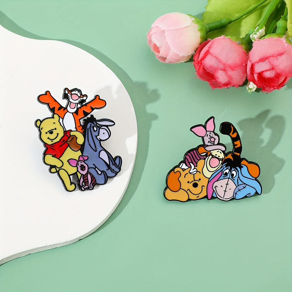 Set of 3 Enamel Brooch Pins Cartoon Character Badges for Clothing and Backpacks