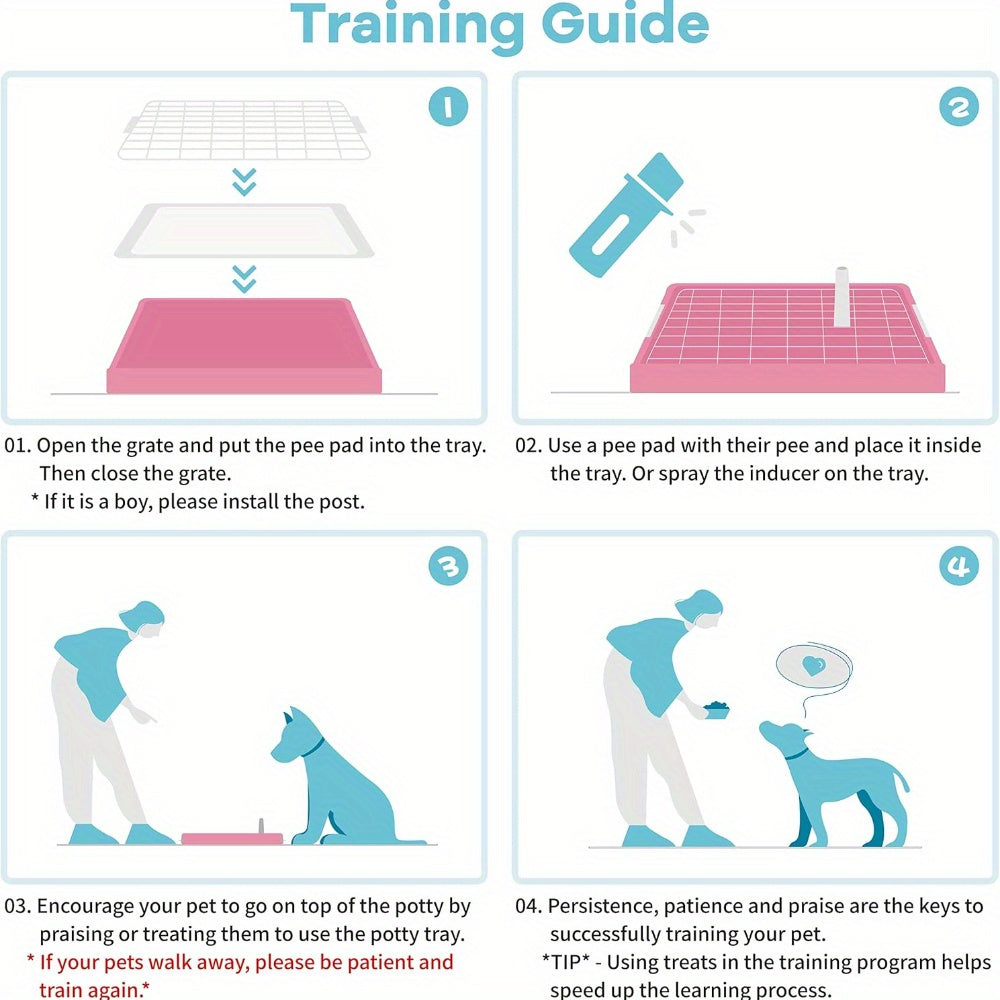 Large PVC Dog Litter Box with Fence Indoor Puppy Potty Tray for Small and Medium Dogs