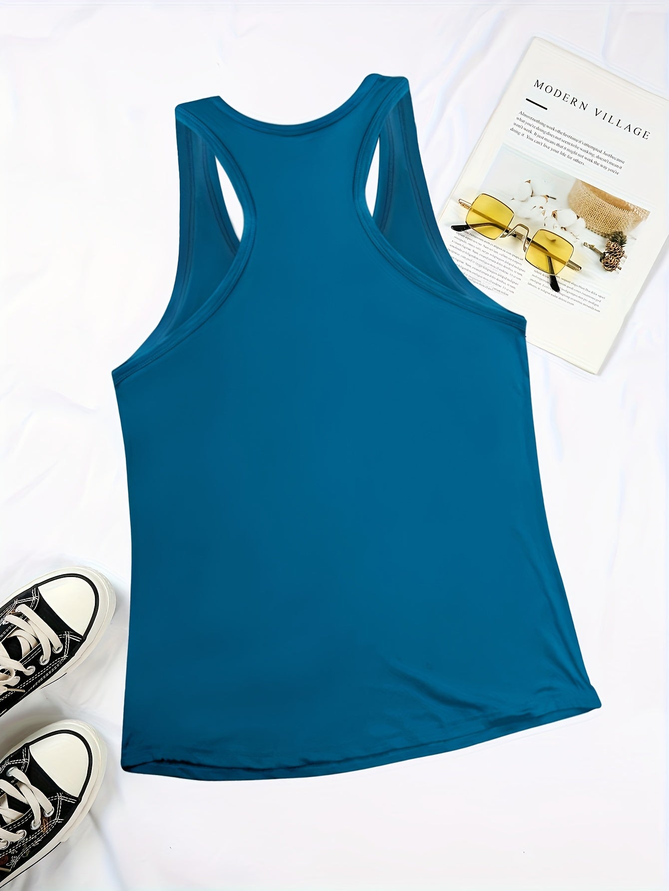 Set of 3 Women's Cotton Plain Tank Tops Basic Sleeveless Shirts