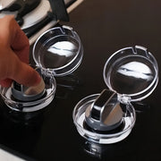 Set of 6 Clear Plastic Gas Stove Knob Covers Dustproof and Slip-Resistant