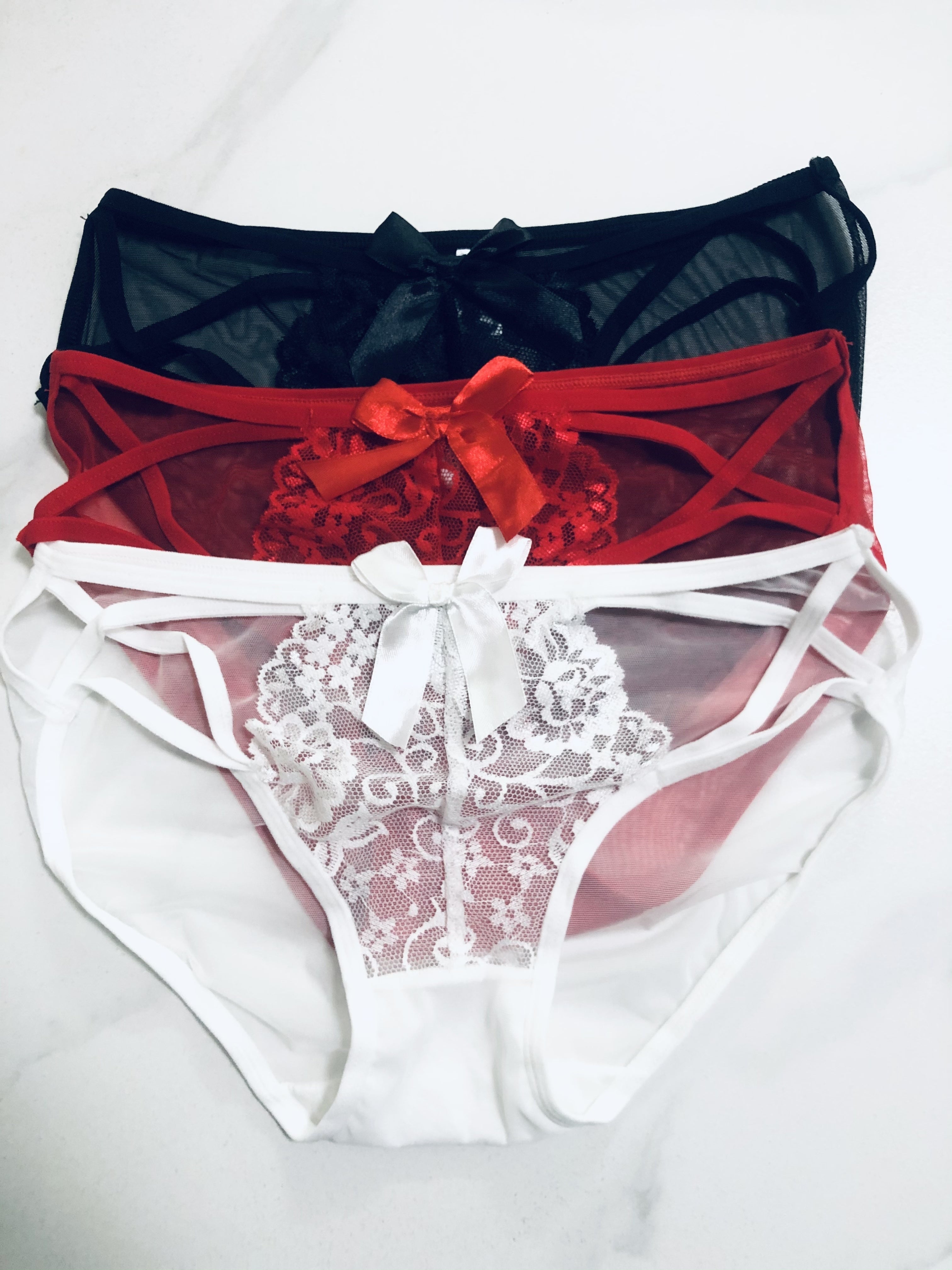 3 dona Jozibador Bo'sh To'qima Ayollar Ichki kiyimlari, Past Bel Mesh Seamless Briefs, Lingerie va Ichki kiyimlar