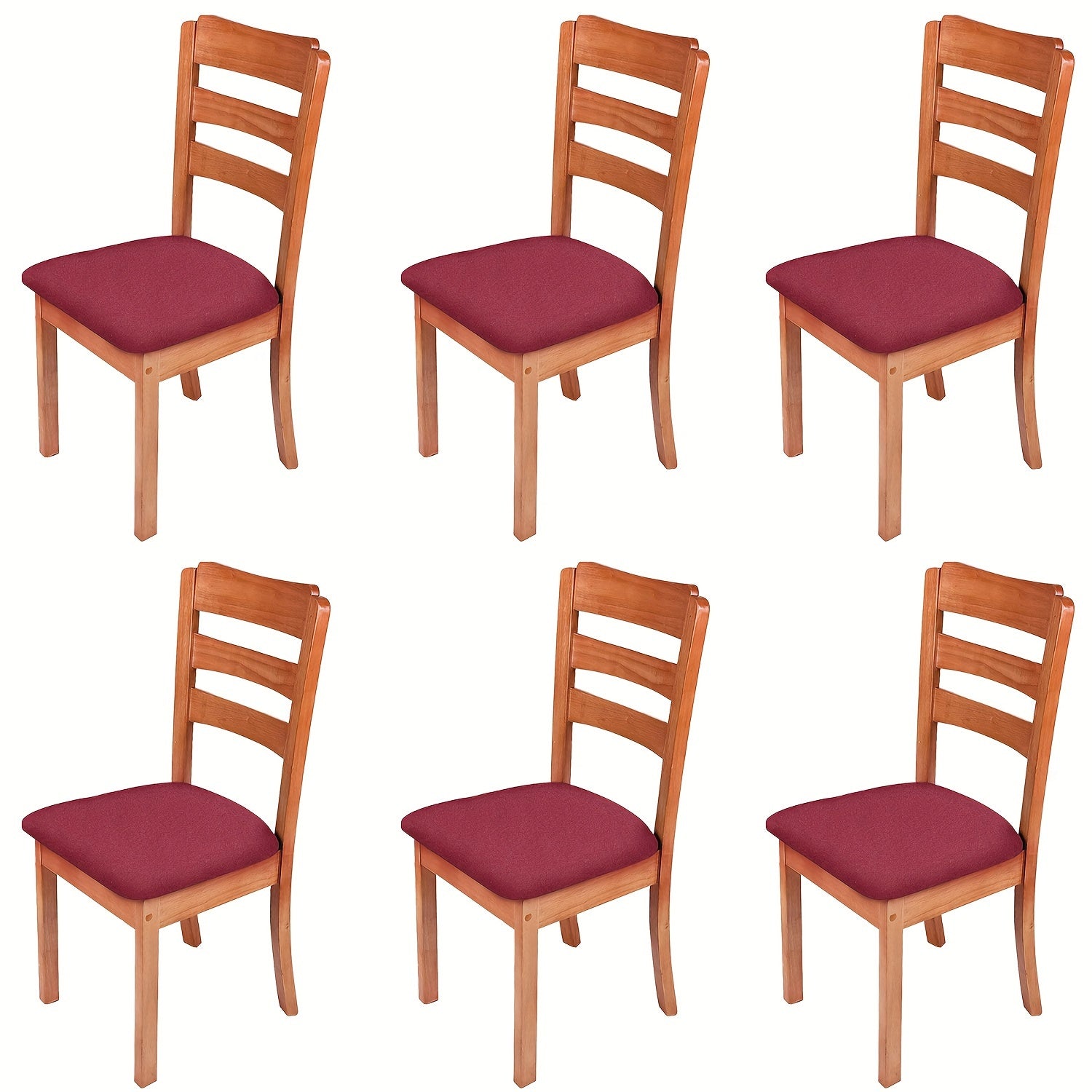 4/6pcs Waterproof Polyester Spandex Chair Seat Covers with Elastic Band Slipcovers