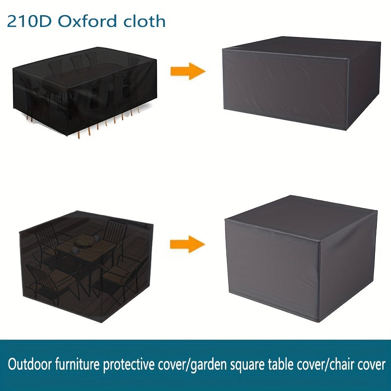 Waterproof Oxford Cloth Patio Furniture Cover Black All-Season Outdoor Dust Snow Frost UV Resistant