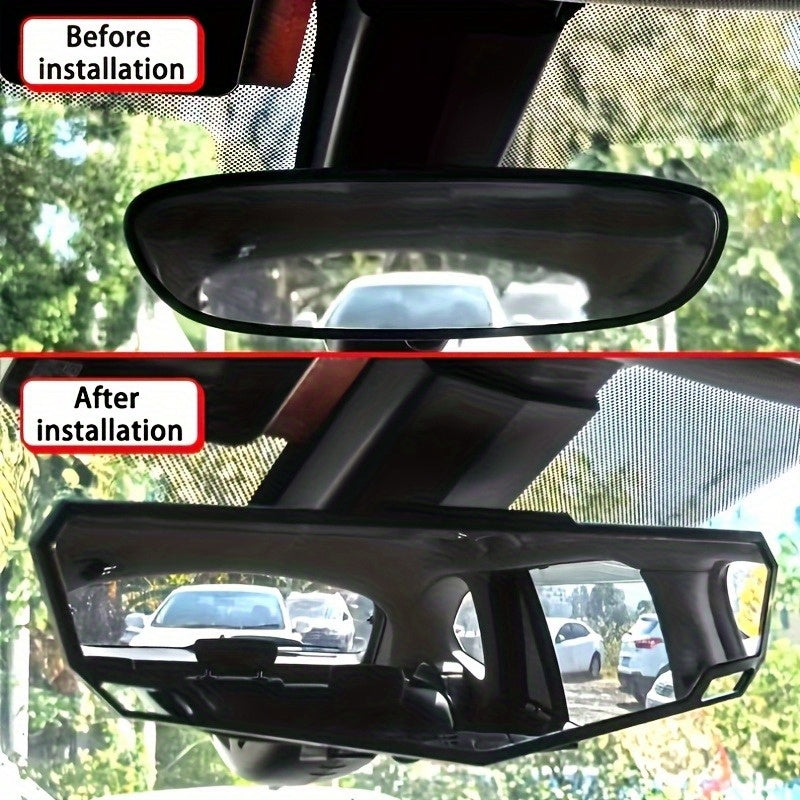 Automotive Panoramic Rearview Mirror Wide Angle Blind Spot Reduction