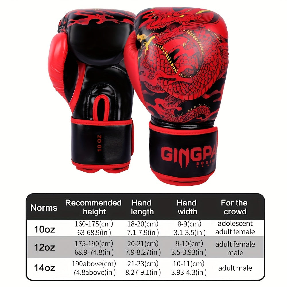 Adult Sanda Boxing Gloves for Training and Combat Red PU Material