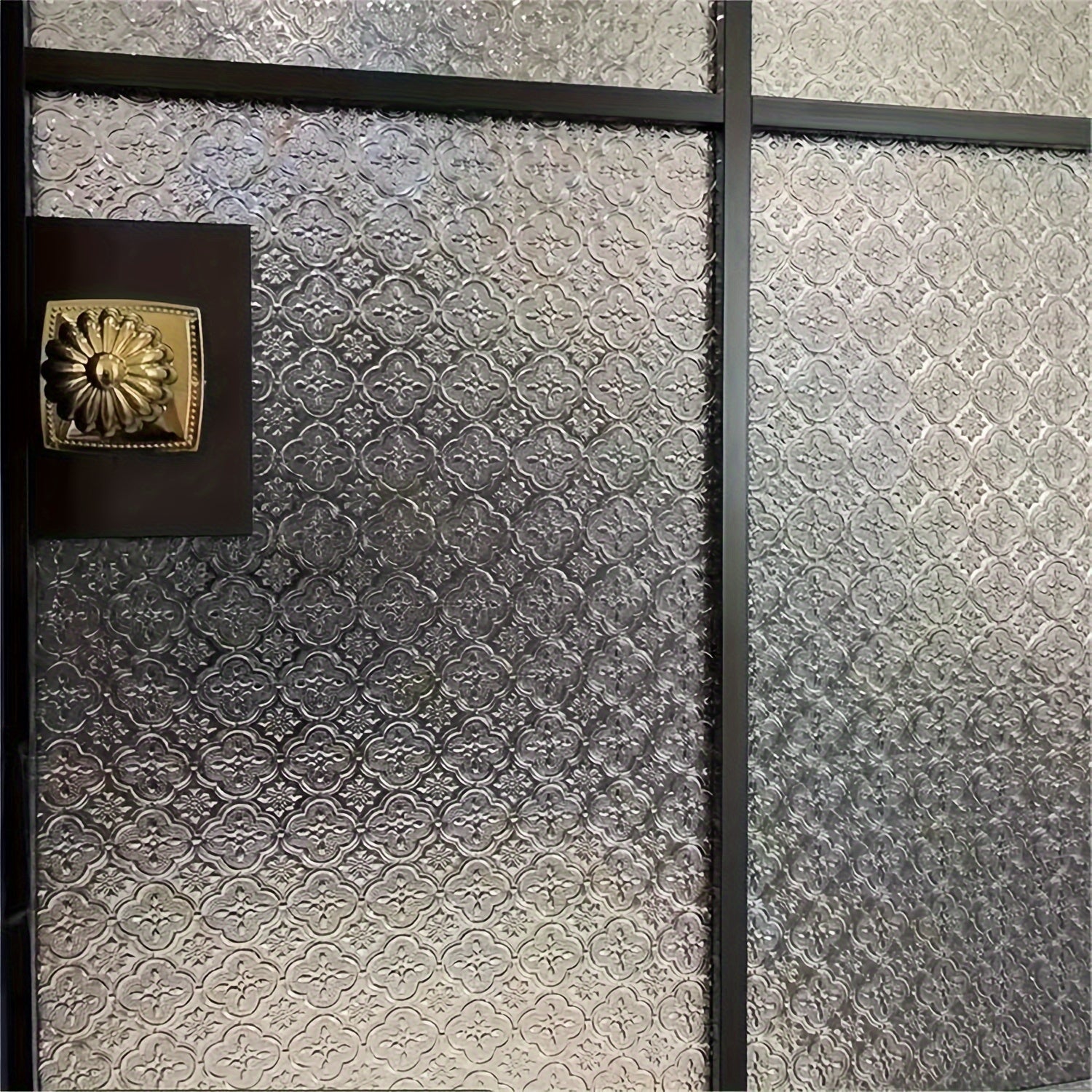 Vintage Begonia Glass Film Roll UV Blocking Privacy Decor for Windows Cabinets Doors