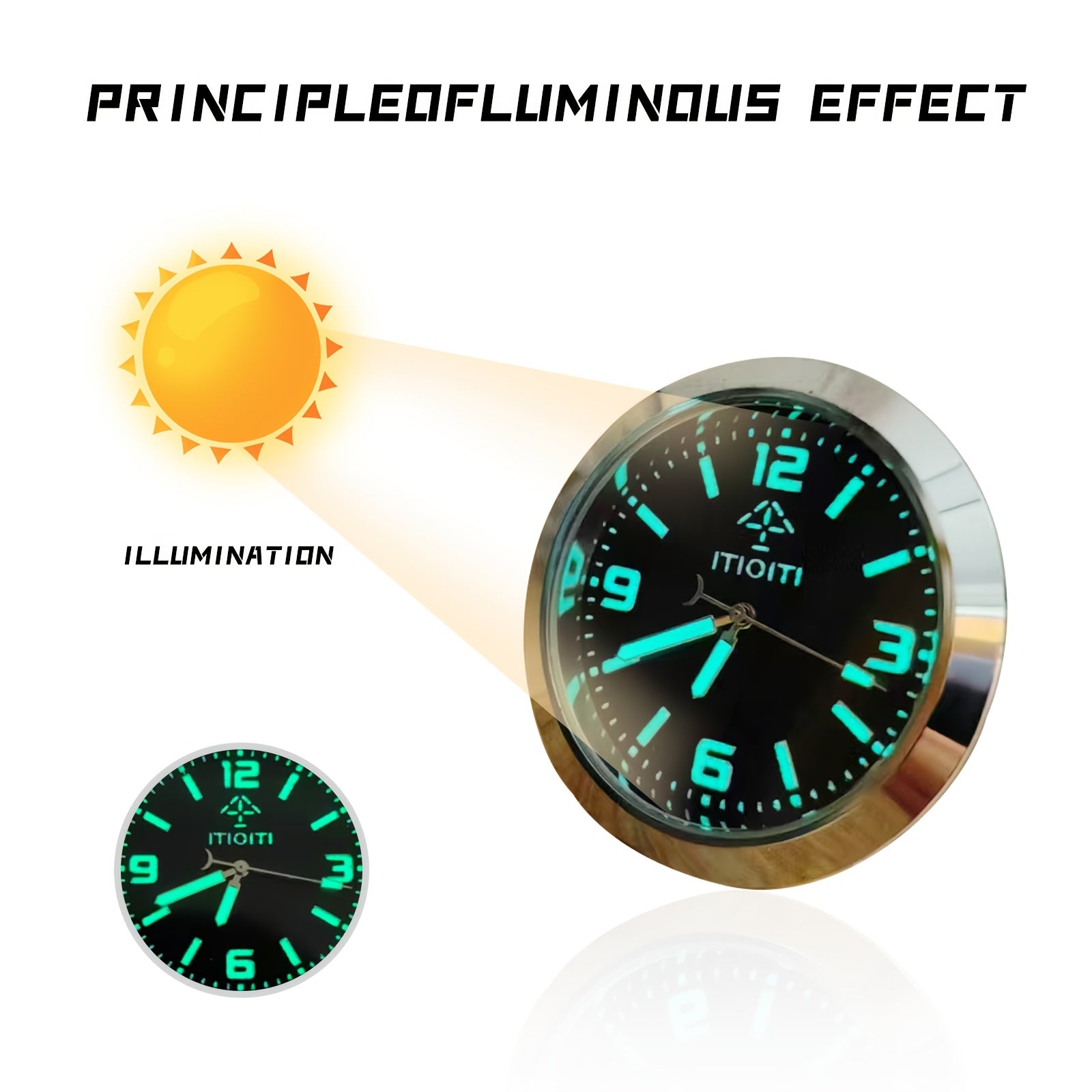 Luminous Car Clock with Super Luminous Fonts for High-End Vehicles and Home Use