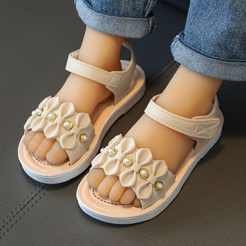 Girls' Summer Sandals Toddler Girls Non-Slip PVC Floral Princess Shoes for Beach and Casual Wear