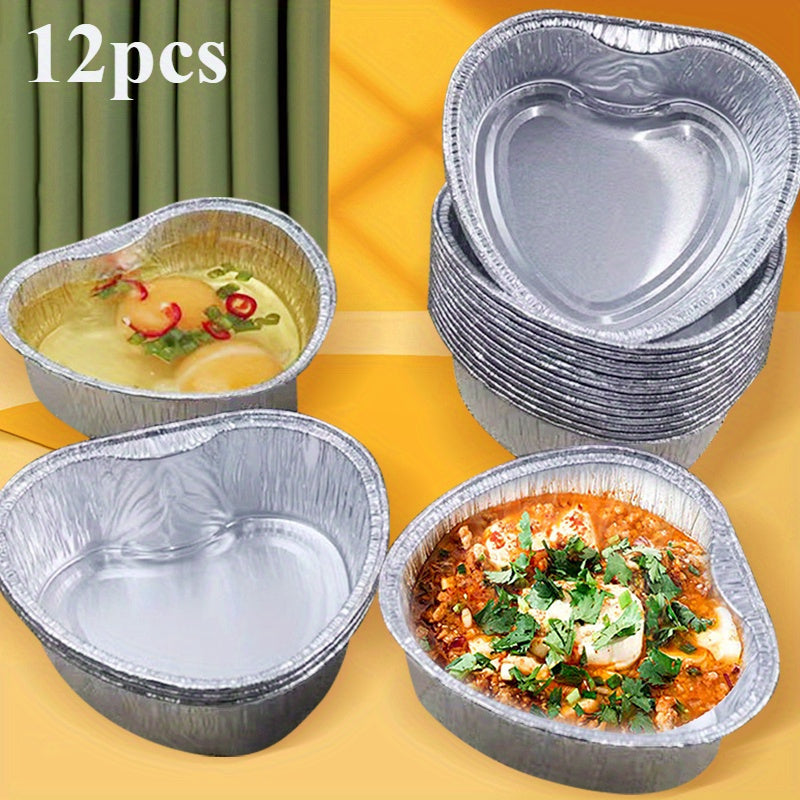 Сердцевидные большие листовые подносы в рождественской тематике, изготовленные из алюминиевой фольги, безопасные для микроволновой печи, без свинца, идеально подходят для разогрева и праздничного декора.