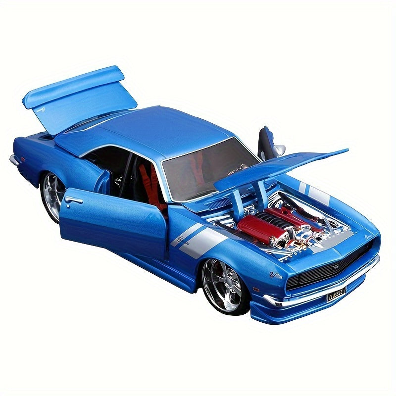 Kids Diecast 1:24 Scale Blue Chevrolet Camaro Z/28 Model Car Collectible
