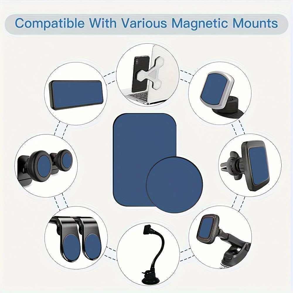 8Pcs Car Magnetic Phone Mounts Black Iron Sheets Secure Mobile Holders