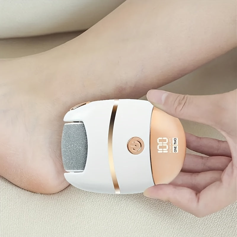 Electric Foot Grinder with LED Display, Rechargeable Lithium Battery, 4 Grinding Heads, Pedicure Skin Remover for Cracked and Hardened Feet