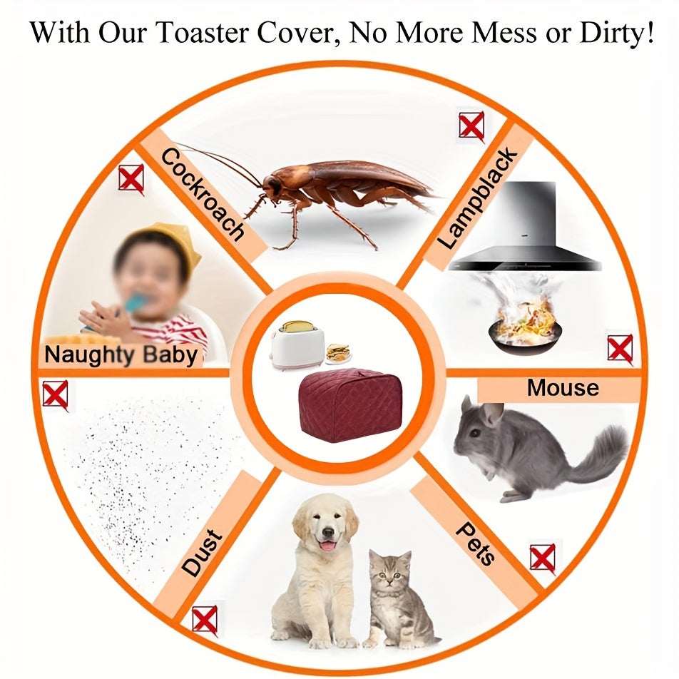 Polyester Quilted Toaster Cover Universal Size Dust and Fingerprint Resistant