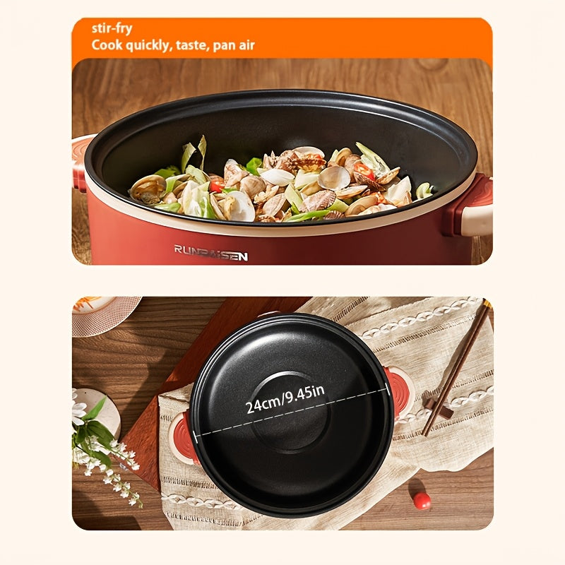 Katta hajmli ko‘p funksiyali elektr taom pishirish qozoni, yopishmaydigan keramika ichki qismi va to‘kilishni oldini oluvchi dizayni bilan. Yotoqxona, uylar, RVlar va tashqi foydalanish uchun ideal.