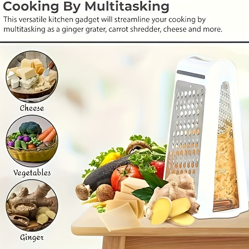 1 шт. терка для сыра из нержавеющей стали с контейнером для эффективной подготовки пищи из овощей. Водонепроницаемая и экономящая пространство для использования в домашних условиях и в ресторане.